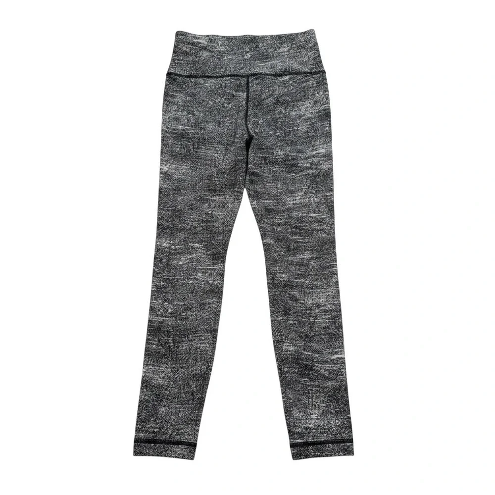 Lululemon Align Crop Leggings Women's Size 8 Space Dye High Rise Black Gray
